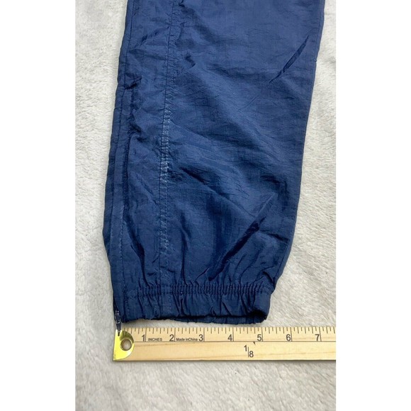 Vintage Reebok Men's Large Windbreaker Track Pants Lined Ankle Zip Navy Blue - Picture 7 of 8